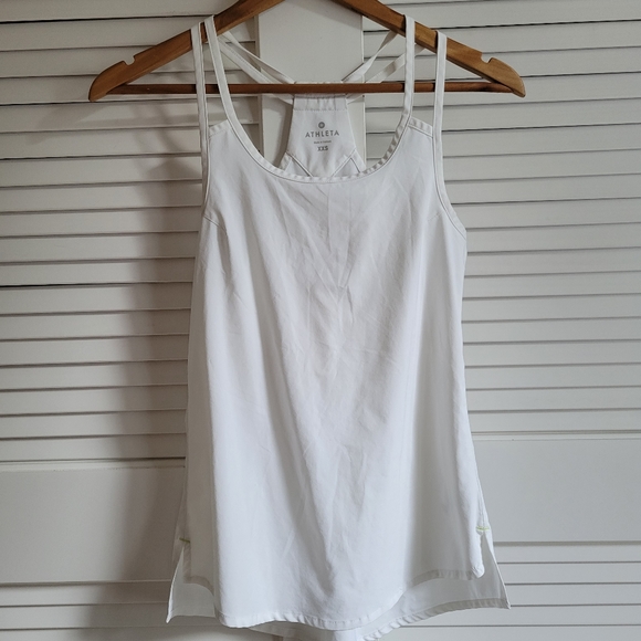 Athleta Tops - ATHLETA White Racerback Multi-Strap Tank XXS